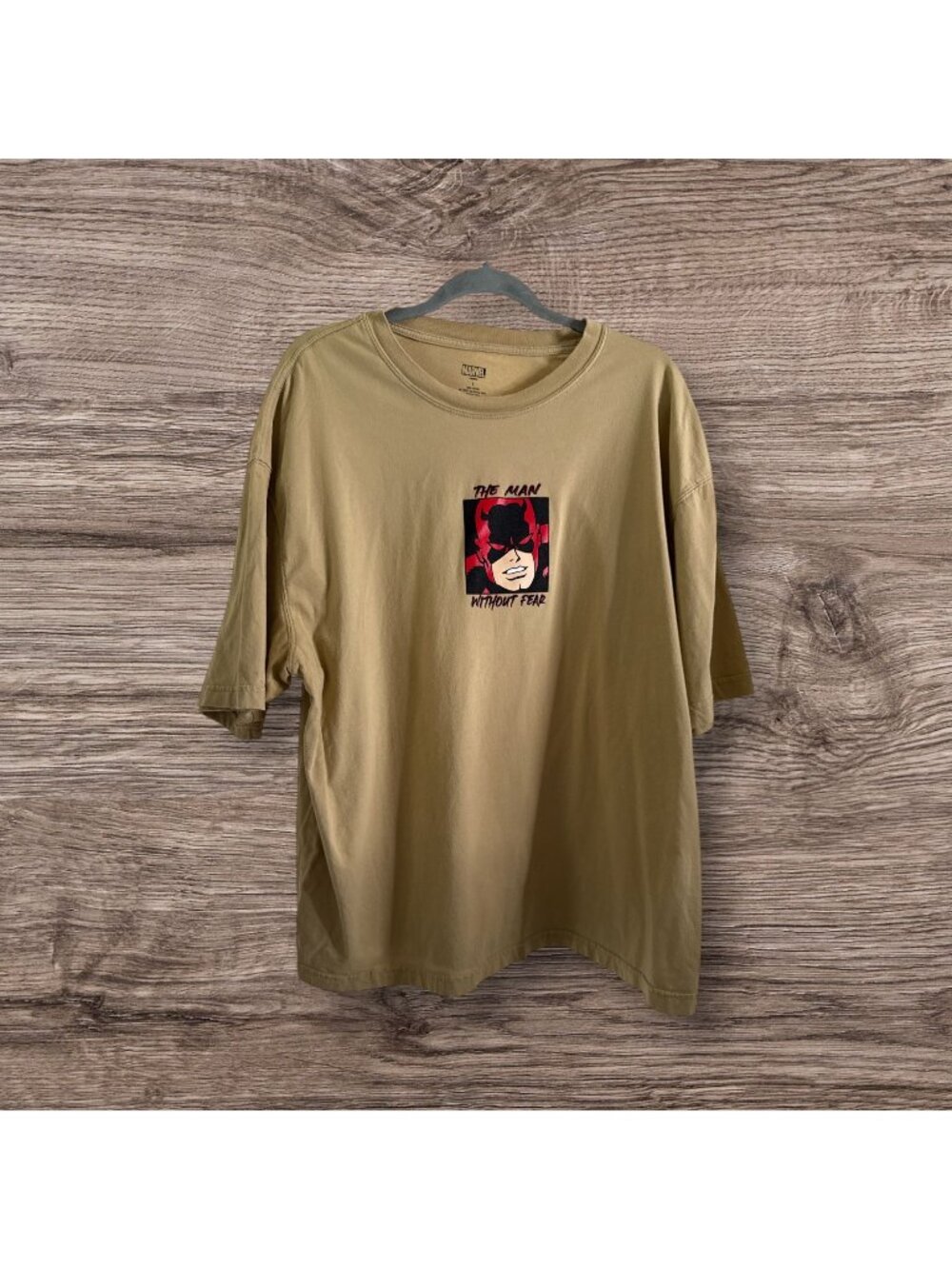 Marvel Disney Tan DareDevil The Man Without Fear Short Sleeve T-Shirt L